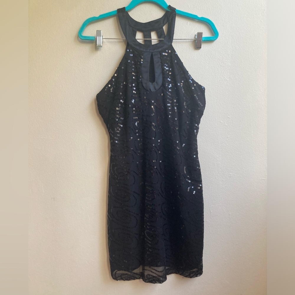 Black Sequin Dress, Medium